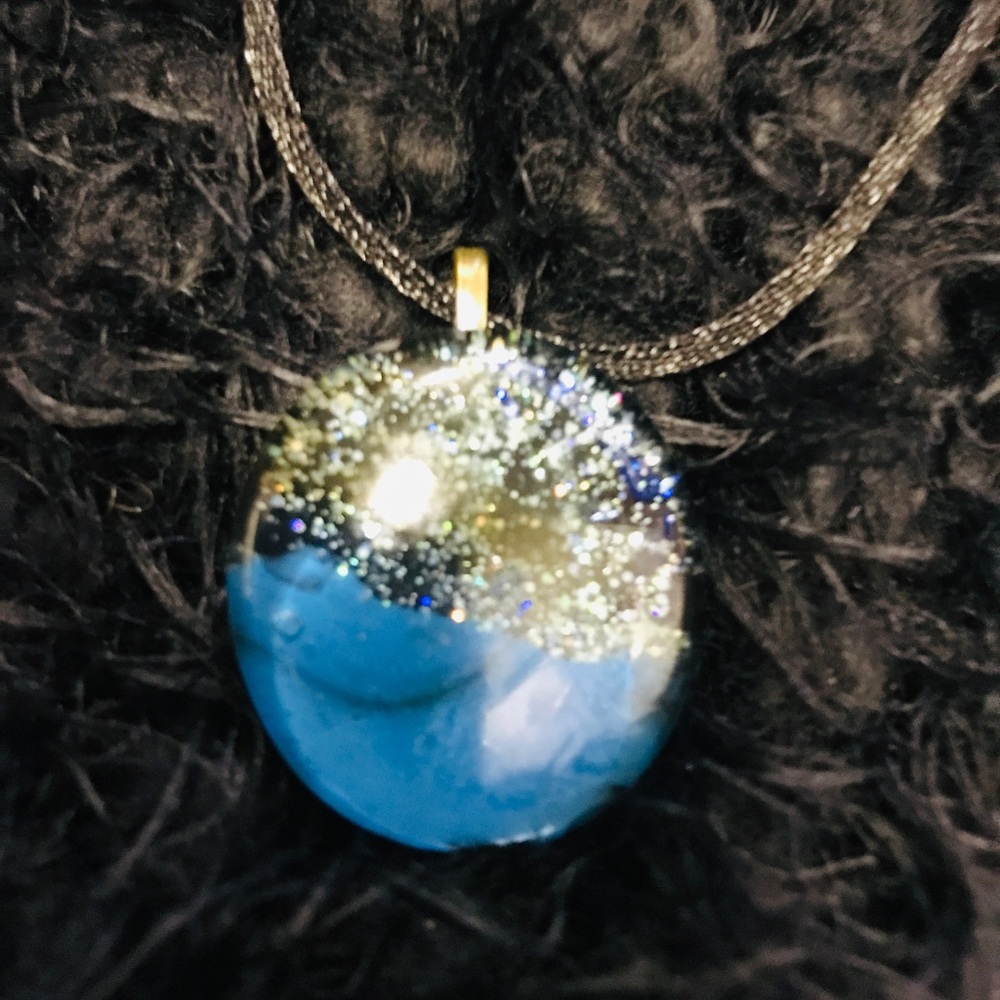 Marble Glass One of a Kind Boho Necklace